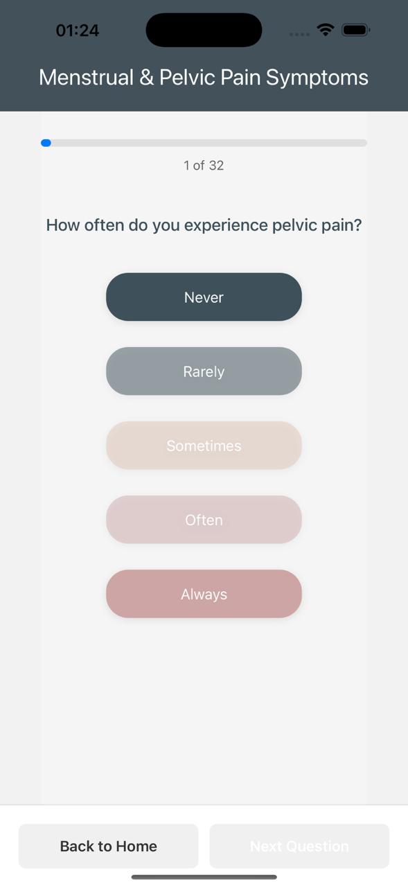 PelviQuest Patient App Screen 2