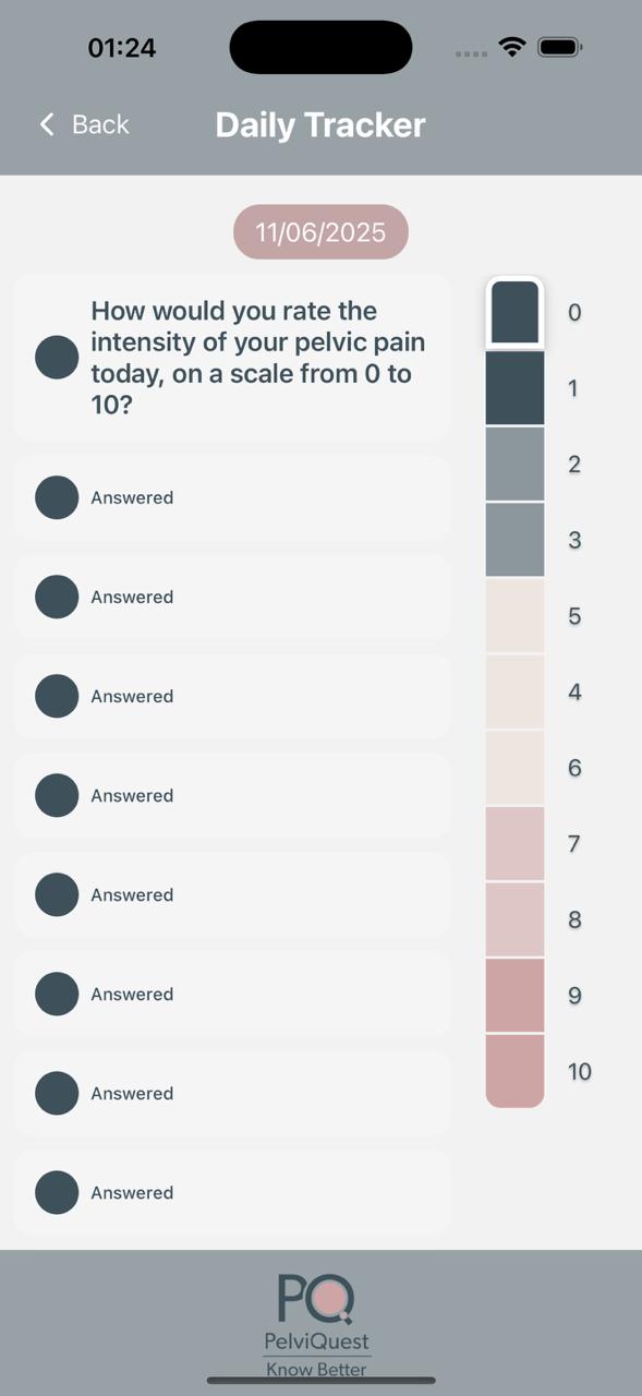 PelviQuest Patient App Screen 3